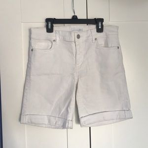 White Denim Bermuda Shorts